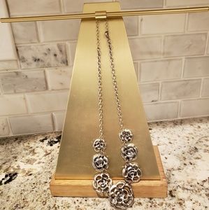 Silver floral necklace